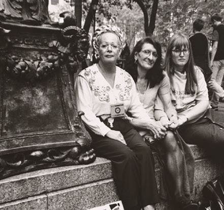 Photograph of Sylvia Rivera (with Christina Hayworth and Julia Murray) by Luis Carle, 2000. Gelatin Silver Print. National Portrait Gallery, Smithsonian Institution; acquisition made possible through the Smithsonian Latino Initiatives Pool, administered by the Smithsonian Latino Center. © Luis Carle. 